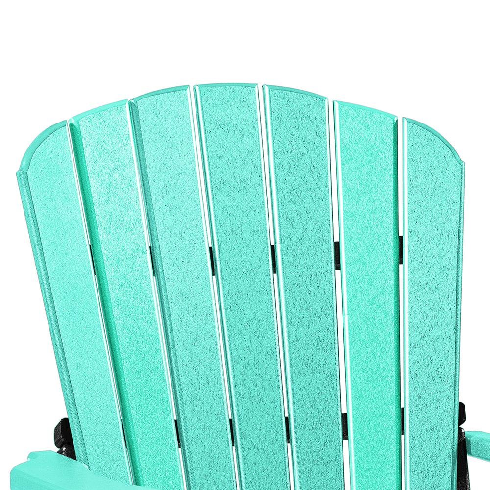 Fan Back Swivel Glider, Aruba Blue, Heavy Duty Polyethylene, Porch Seating