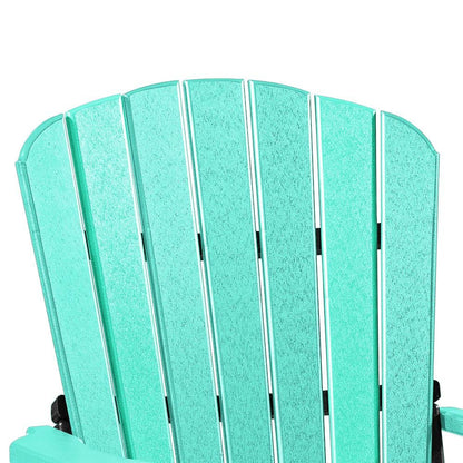 Fan Back Swivel Glider, Aruba Blue, Heavy Duty Polyethylene, Porch Seating