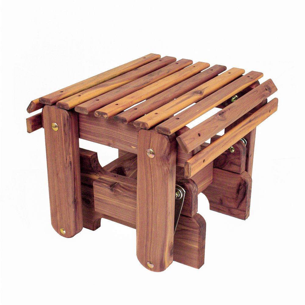 Gliding Ottoman, Footrest, Brown Wood Design