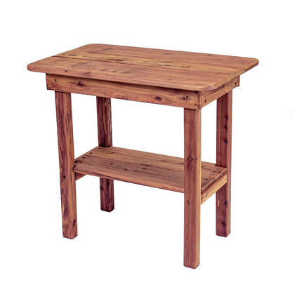 Rectangular Side Table, Outdoor Accent, Brown Wood Design
