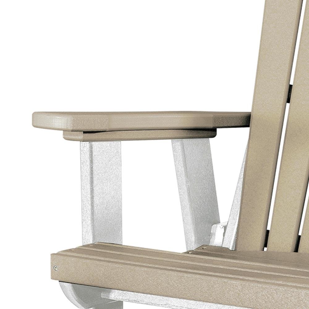Double Balcony Glider, 2-Seater, Center Table, All-Weather HDPE, Brown
