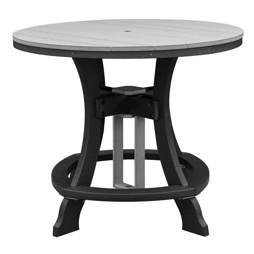 5-Pc Round Dining Set, Light Gray, Counter Height, Poly