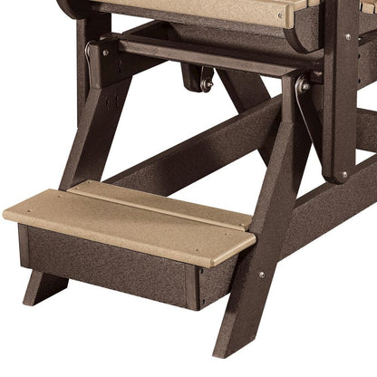 Balcony Glider Chair, Cedar Brown, Elevated Seating, Heavy Duty Poly