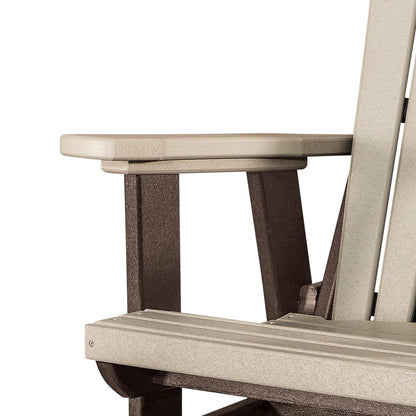 Balcony Glider Chair, Weatherwood Brown, Elevated Seating, Heavy Duty Poly