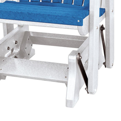 Double Glider Bench with Table, Blue, Heavy Duty Poly