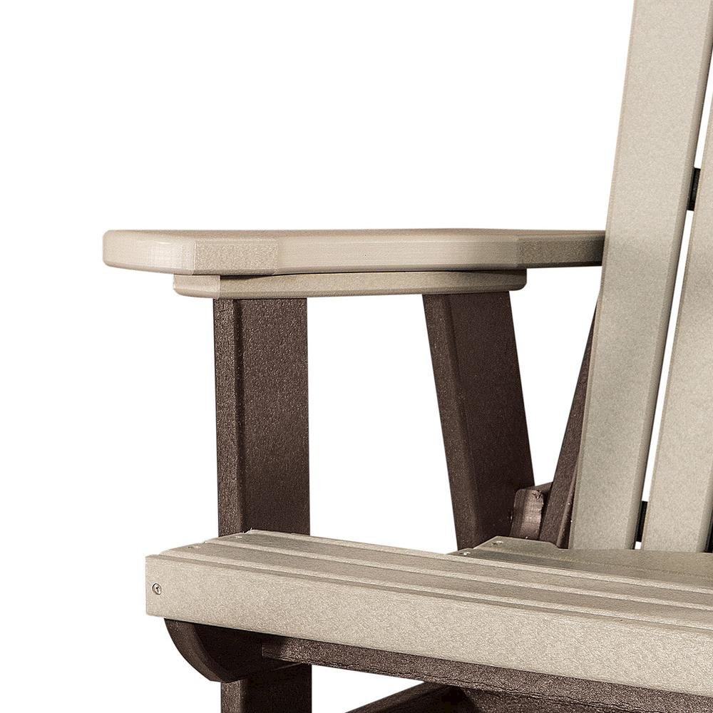 Double Glider Balcony Height, Brown 2-Seater, All-Weather Poly Lumber Furniture