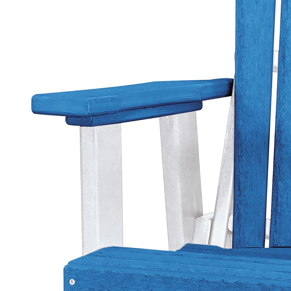 Balcony Glider Chair, Blue White, Elevated Seating, Heavy Duty Poly