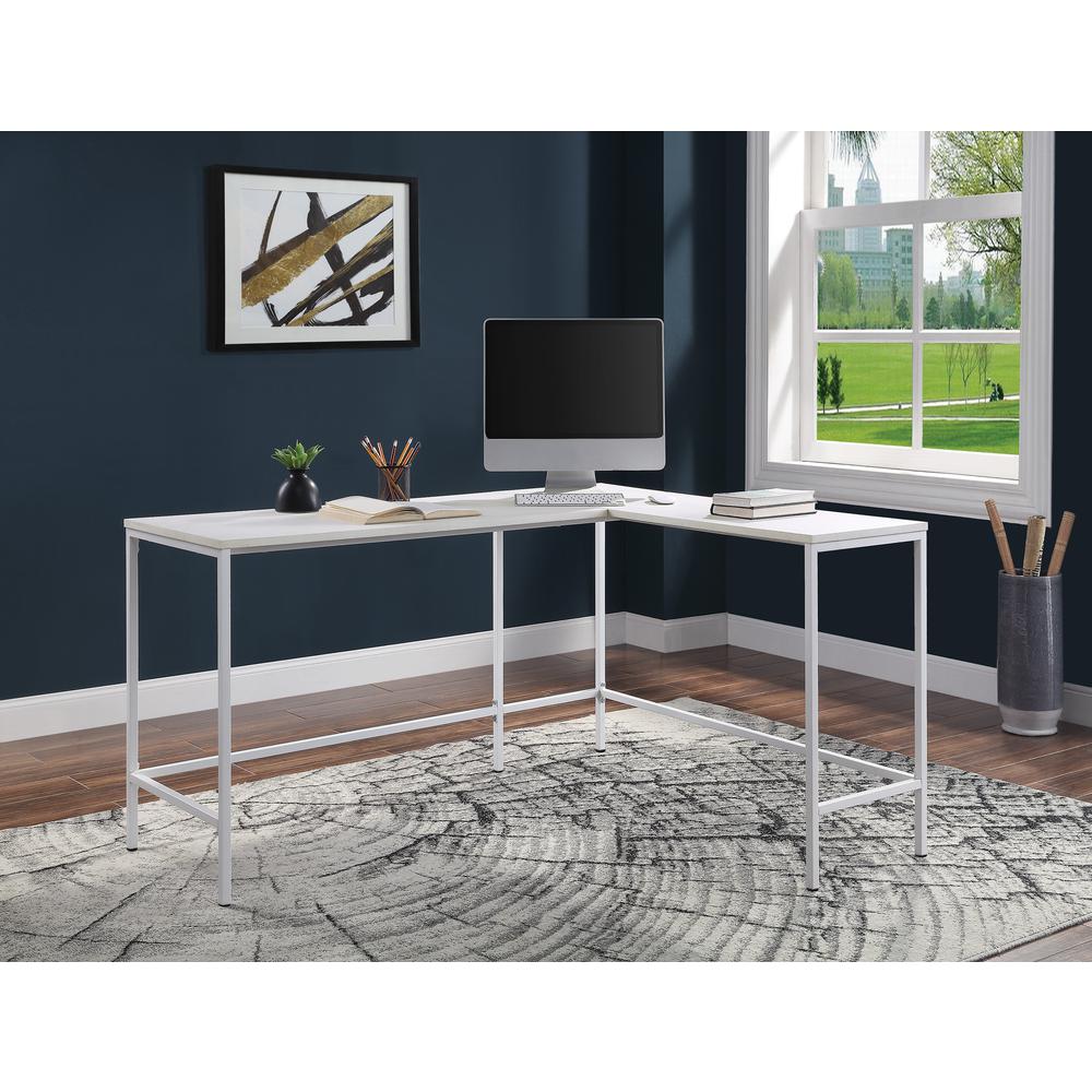 Contempo L-shaped Desk in White Oak Finish, CNT41-WK