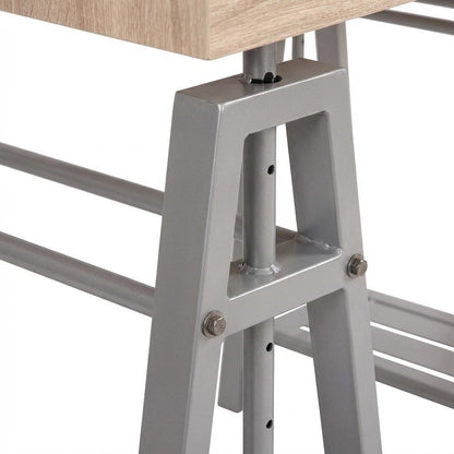 Adjustable Height Office Desk With Sturdy Metal Frame For Workspace