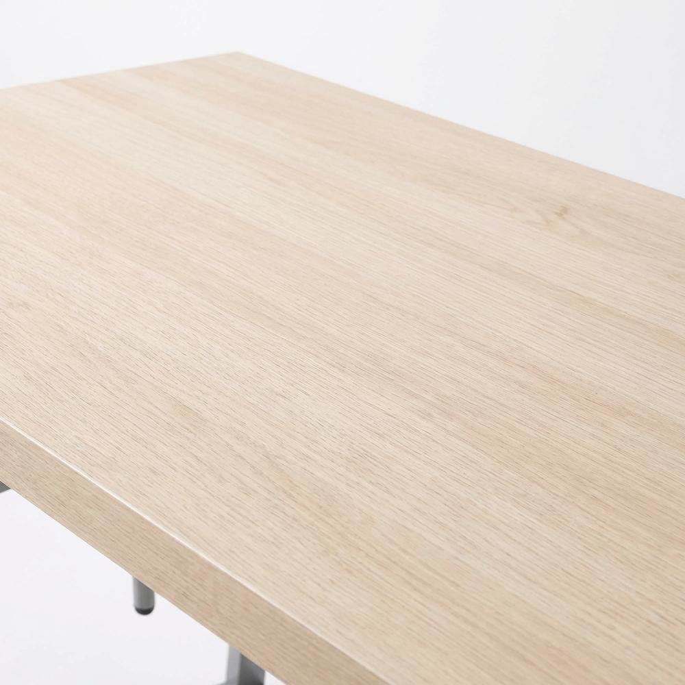 Adjustable Height Desk, Metal Base, Outdoor Finish, Cross Hatch Birch, Durable