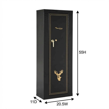 Black Gun Metal Storage Cabinet With Steel And Wood Construction