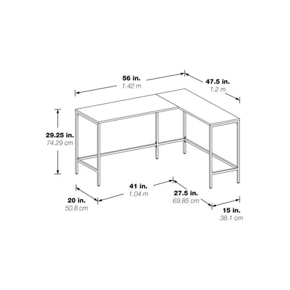 Contempo L-shaped Desk in White Oak Finish, CNT41-WK