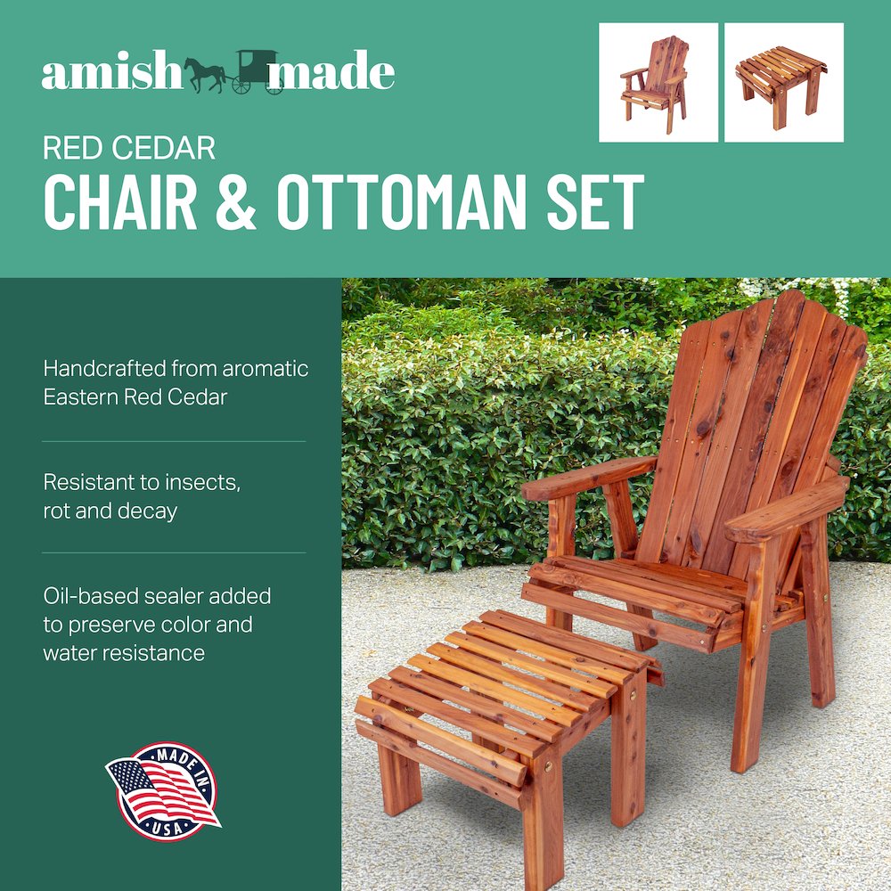 Cedar Stationary Chair W Stationary Ottoman