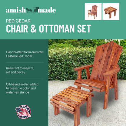 Cedar Stationary Chair W Stationary Ottoman