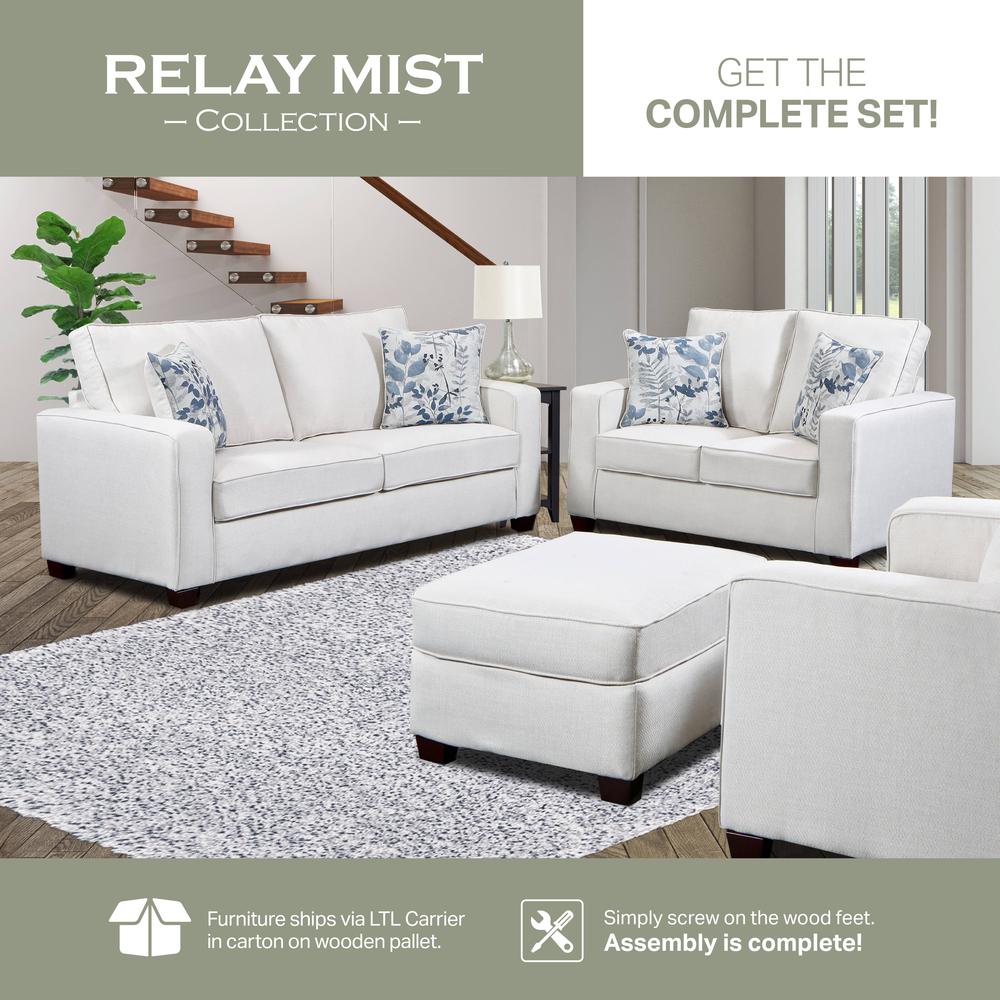 Living Room Relay Mist Sofa Sleeper with Two Throw Pillows