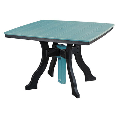 Fice Piece Square Dining Height Dining Set in Aruba Blue with a Black Base