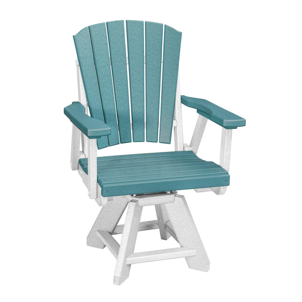 Five Piece Round Dining Height Dining Set in Aruba Blue with a White Base