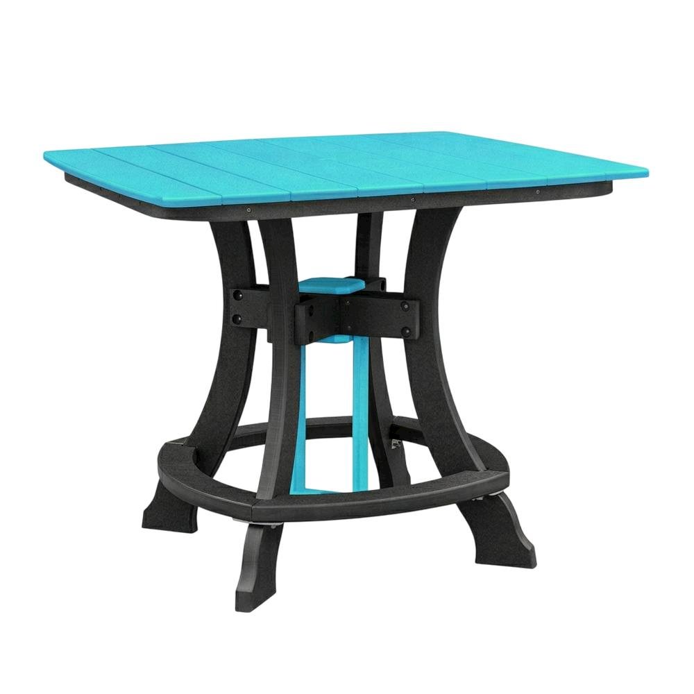 Aruba Blue Counter Height Square Dining Table With Black Base