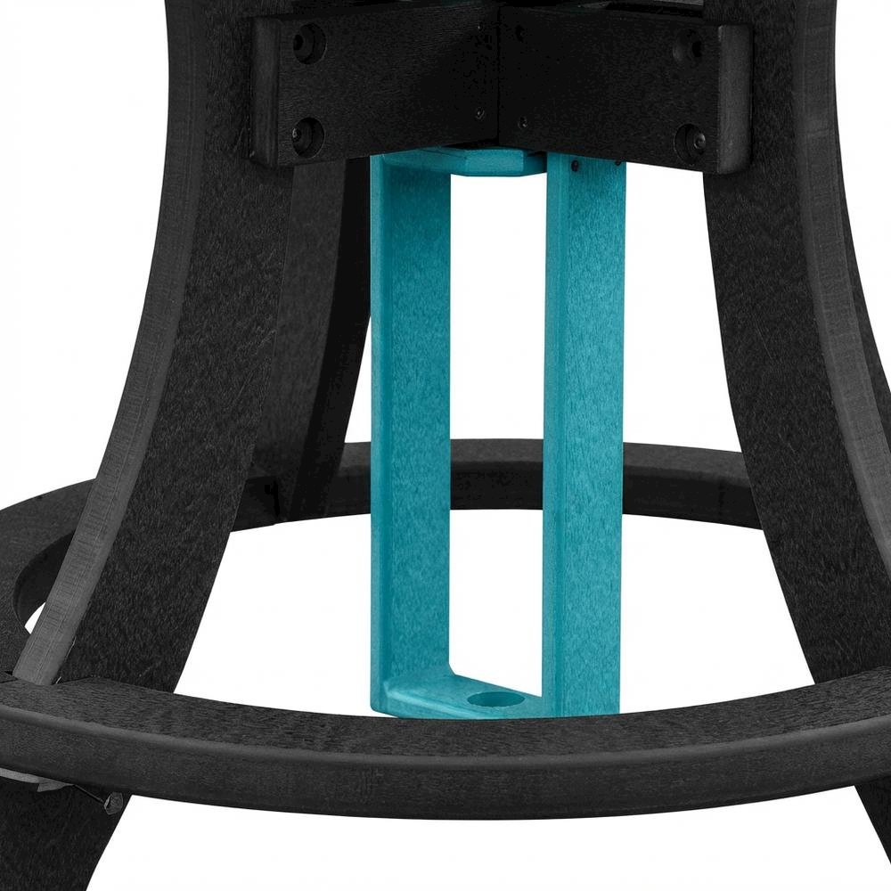 Aruba Blue Counter Height Round Table With Black Base For Outdoor Dining