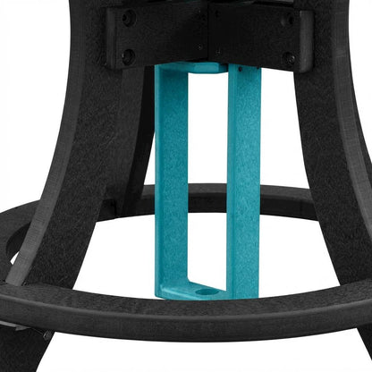 Aruba Blue Counter Height Round Table With Black Base For Outdoor Dining