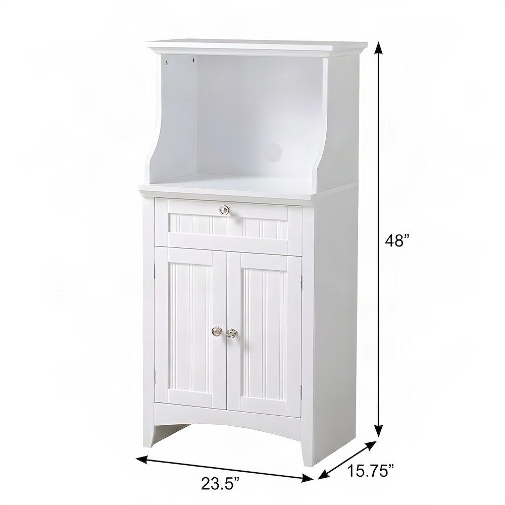 FurniFact Microwave Coffee Maker Utility Cabinet with Metal and Wood Frame