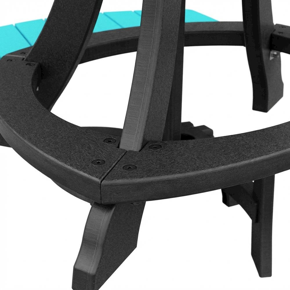 Aruba Blue Counter Height Square Dining Table With Black Base