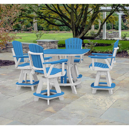 OS Home and Office Model 44S-C-BW Counter Height Square Table in Blue with White Base