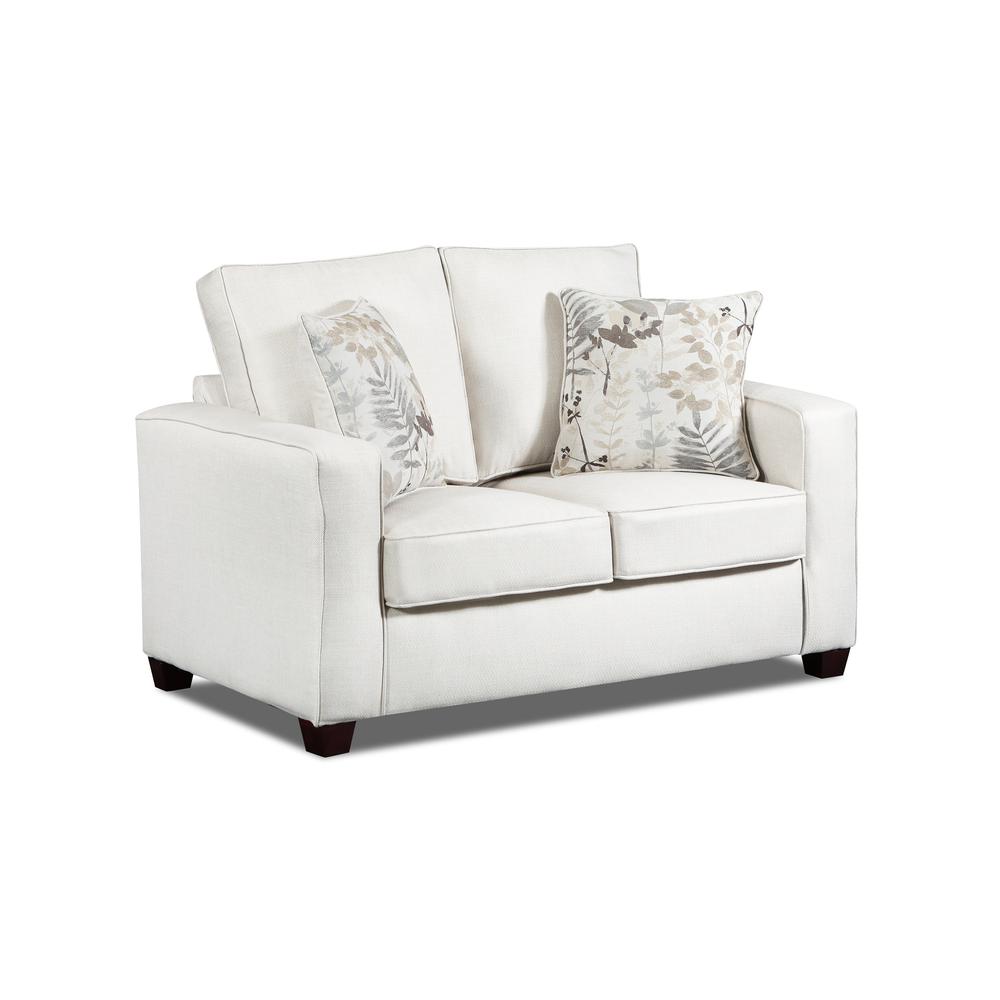 Living Room Relay Linen Loveseat with Two Throw Pillows