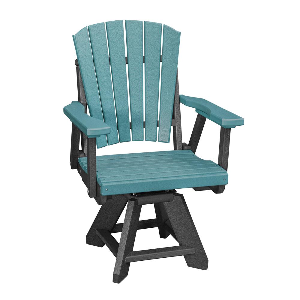 Fice Piece Square Dining Height Dining Set in Aruba Blue with a Black Base