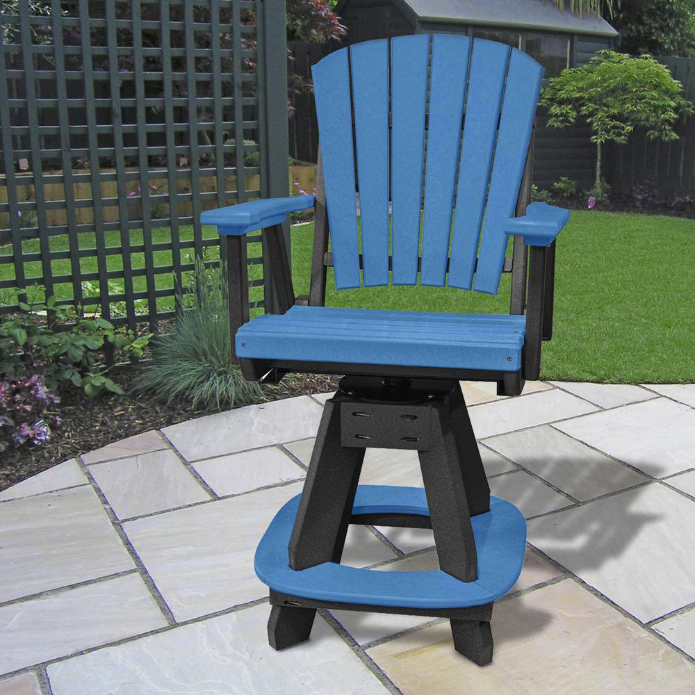 OS Home and Office Model CS130BBK-K Five Piece Square Counter Height Dining Set in Blue on a Black Base