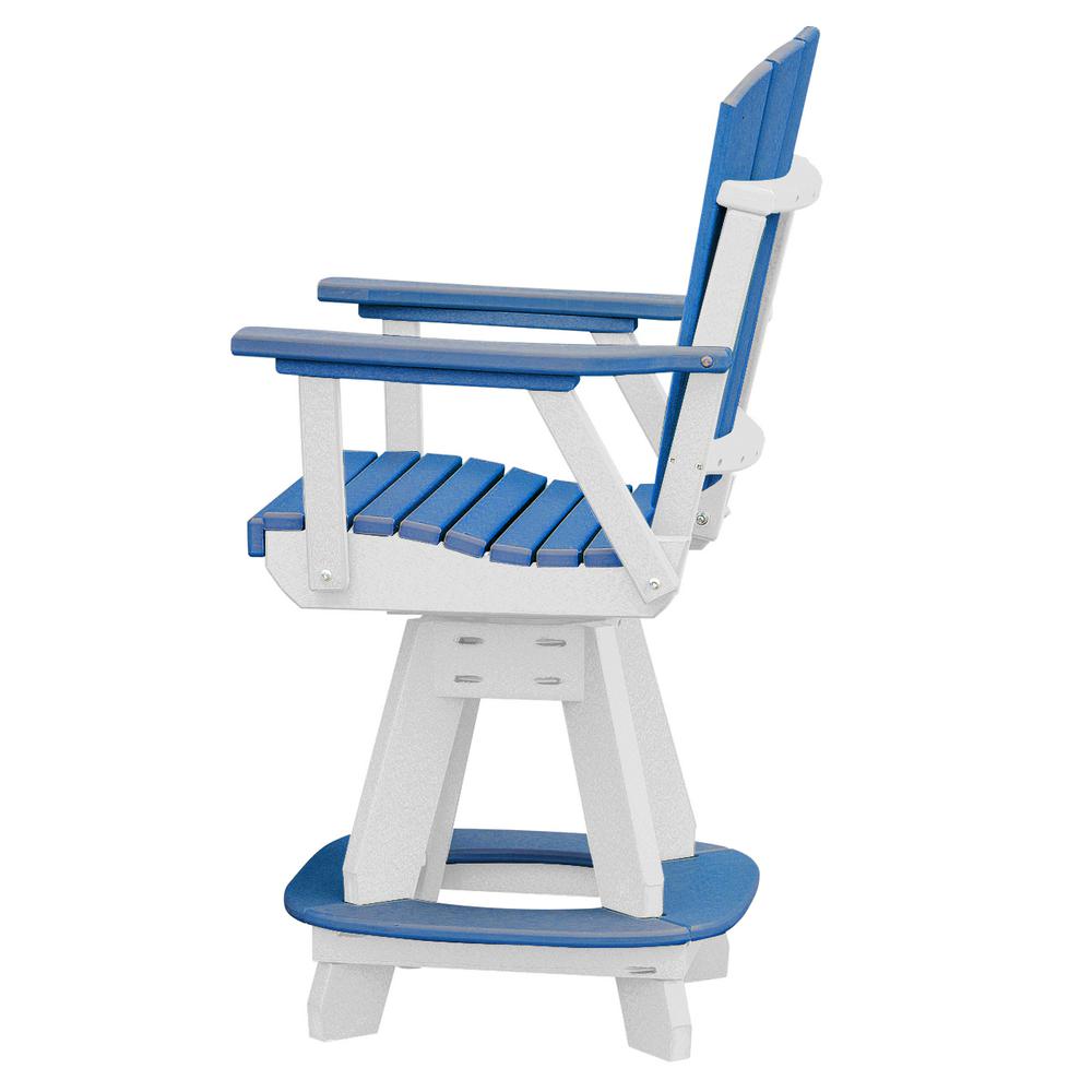 OS Home and Office Model CS130BW-K Five Piece Square Counter Height Dining Set in Blue on a White Base
