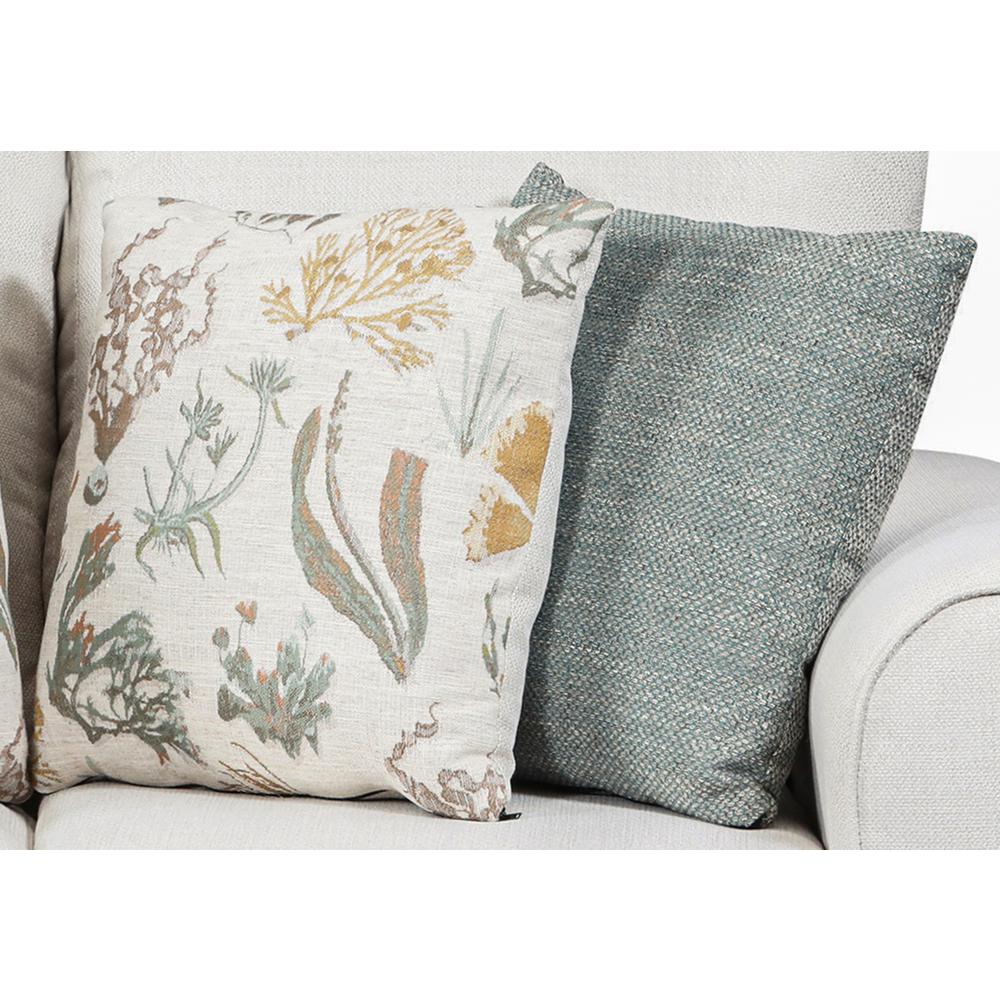 Living Room Beaujardin Loveseat with Four Throw Pillows