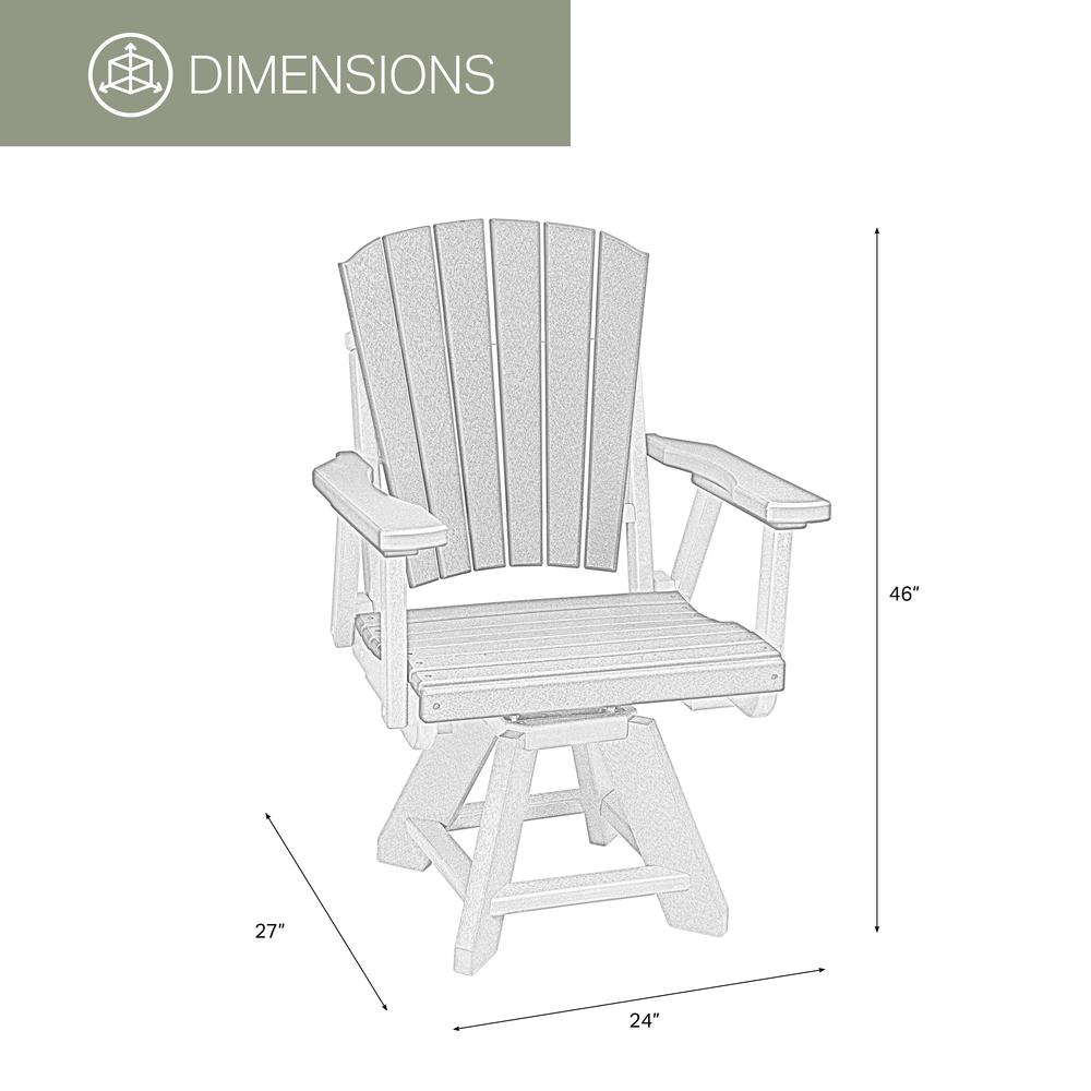 Dining Height Swivel Arm Chair in Blue on a White Base
