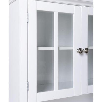 Buffet and Hutch with Framed Glass Doors and Drawer