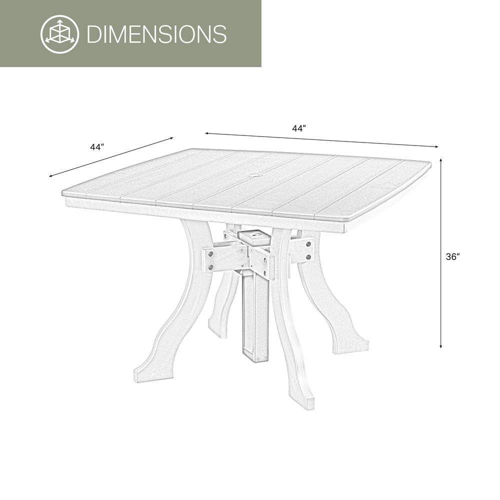 Dining Height Square Table in Cedar with a Tudor Brown Base