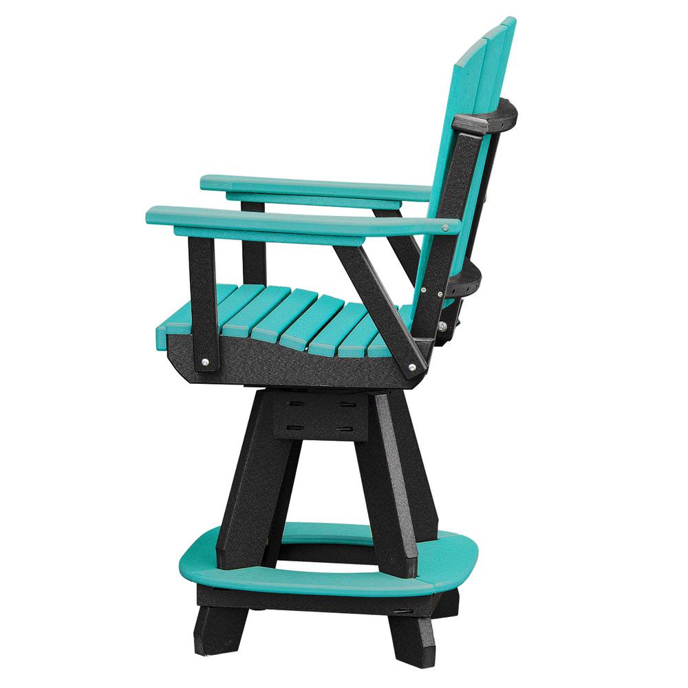 OS Home and Office Model 44S-C-ARB Counter Height Square Table in Aruba Blue with Black Base
