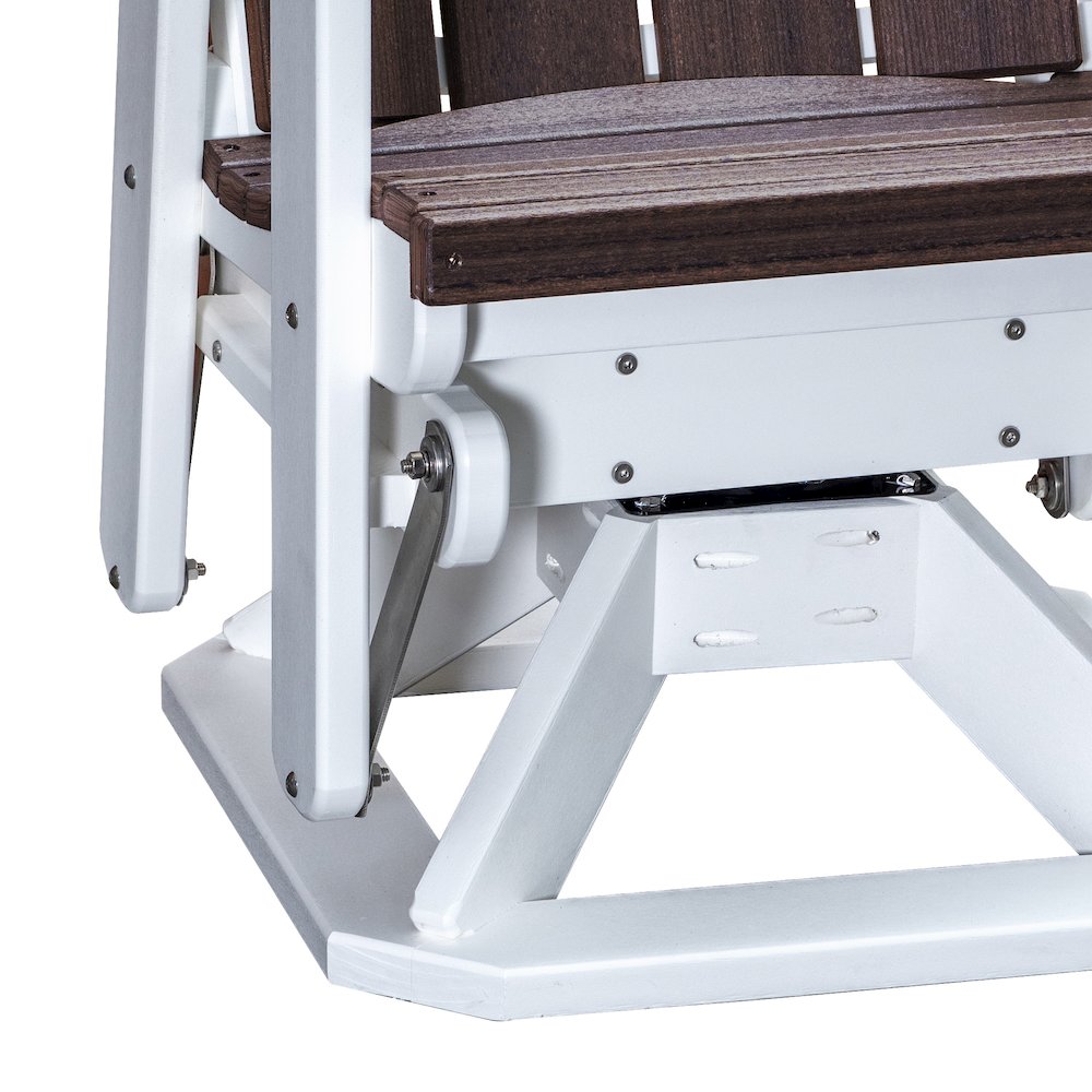 Brandon Swivel Glider in Brazilian Walnut on a White Base