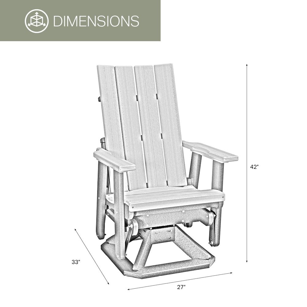 Brandon Swivel Glider in Coastal Gray on a Black Base
