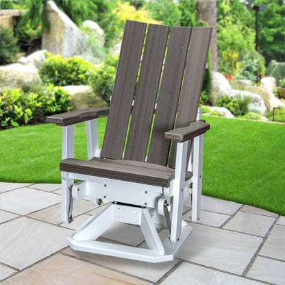 Brandon Swivel Glider in Coastal Gray on a White Base