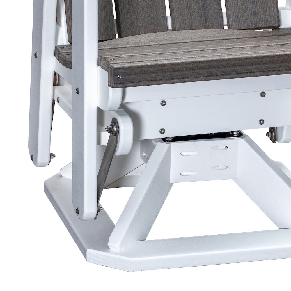 Brandon Swivel Glider in Coastal Gray on a White Base