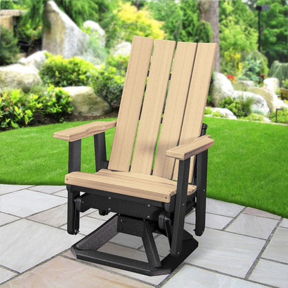 Brandon Swivel Glider in Weatherwood on a Black Base