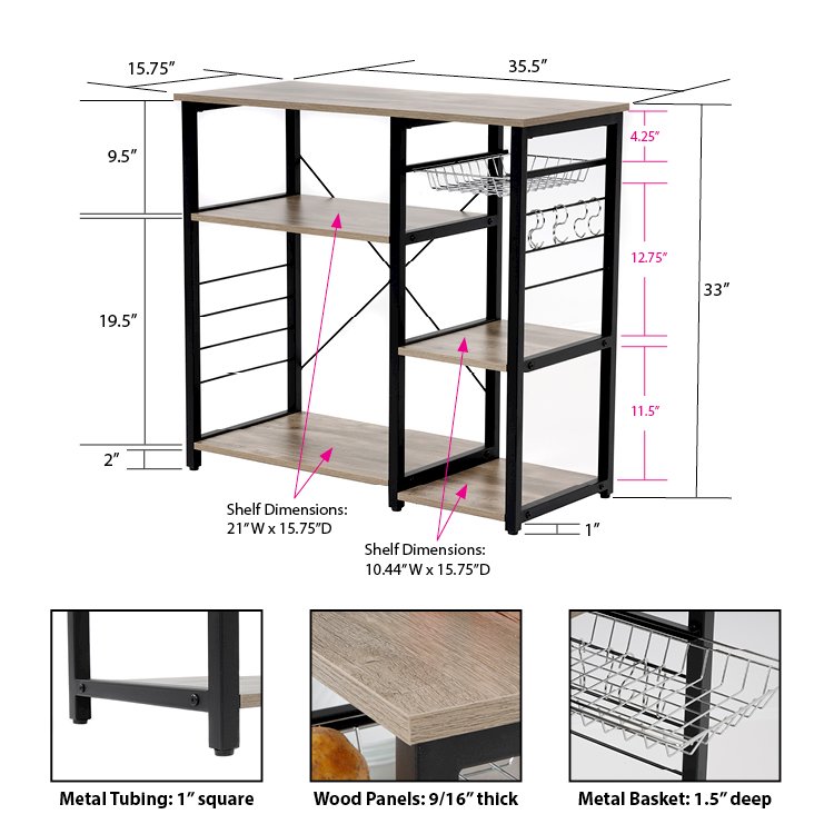 Kitchen Island with Slide Out Vegetable Basket