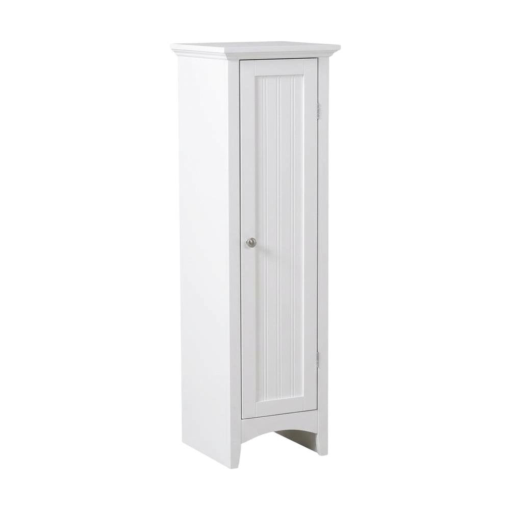 Metal and wood kitchen storage pantry with one door, space-saving design