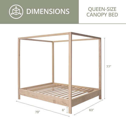 American Furniture Classics Queen Size Canopy Bed with Raised Platform