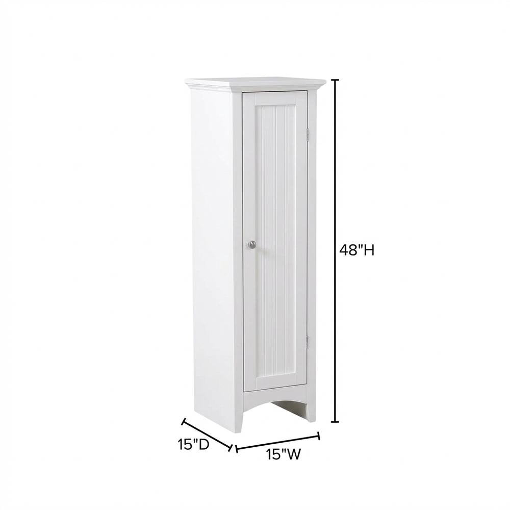 Metal and wood kitchen storage pantry with one door, space-saving design