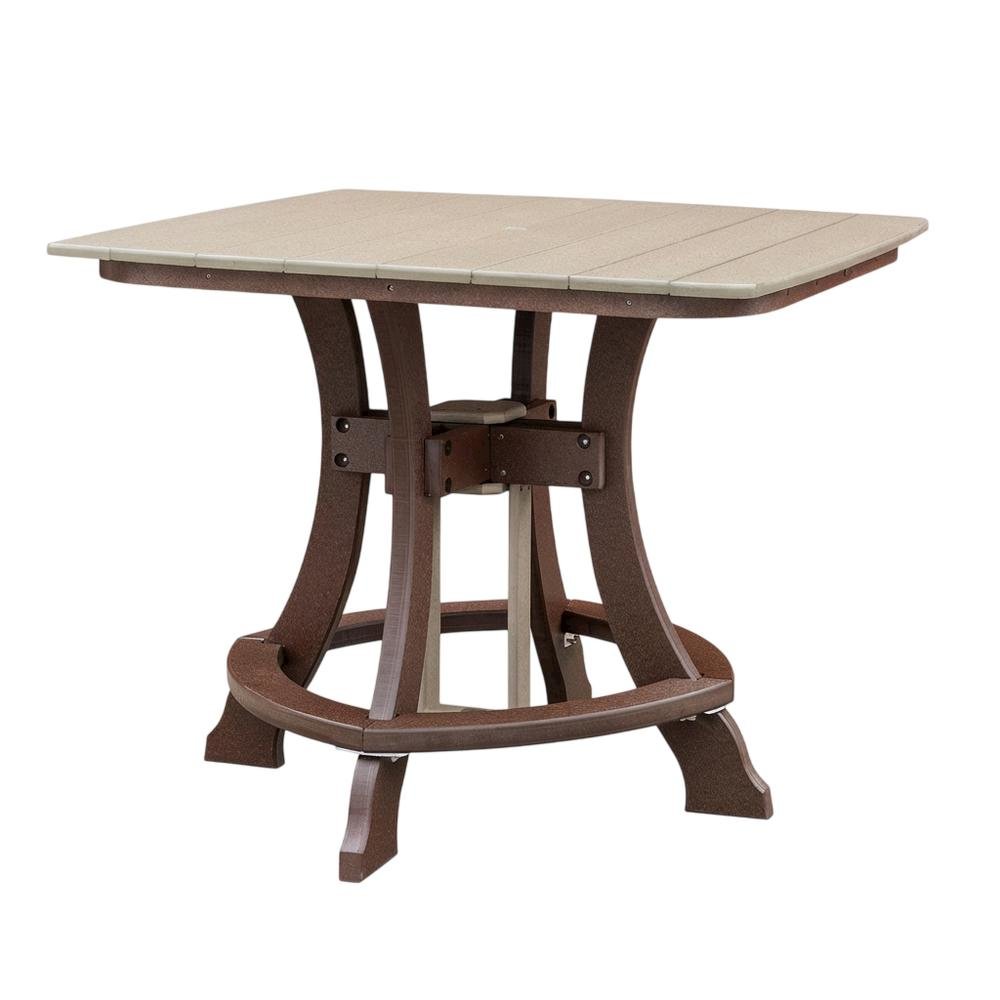 Tudor Brown Square Outdoor Dining Table, Polyethylene Finish