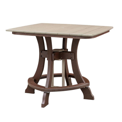 Tudor Brown Square Outdoor Dining Table, Polyethylene Finish