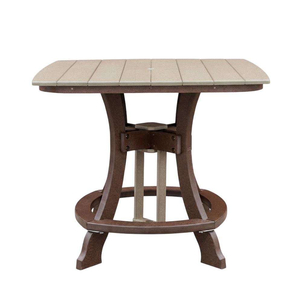 Tudor Brown Square Outdoor Dining Table, Polyethylene Finish