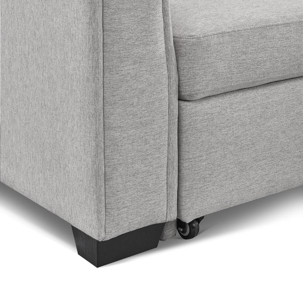 Tufted Sectional Chaise Sofa Sleeper with Storage in Light Grey