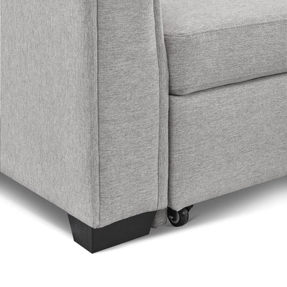 Tufted Sectional Chaise Sofa Sleeper with Storage in Light Grey